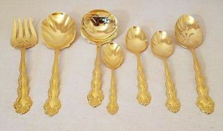 Gold Plate Oneida Community Beethoven Flatware Set 56 Pc,  Serving Service for 10 7