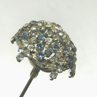 Antique Hat Pin Sparkling Snowflake Sweet Blue Star.  Wisteria - like Dome.  Lovely 2