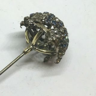 Antique Hat Pin Sparkling Snowflake Sweet Blue Star.  Wisteria - like Dome.  Lovely 6