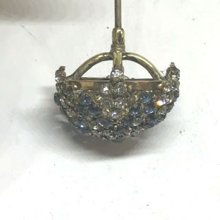 Antique Hat Pin Sparkling Snowflake Sweet Blue Star.  Wisteria - like Dome.  Lovely 8