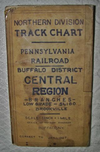 Northern Division Track Chart Pennsylvania Railroad Map: Brookville Buffalo 1967