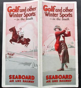 1922 Seaboard Air Line Railway Railroad Brochure Golf & Other Winter Sports
