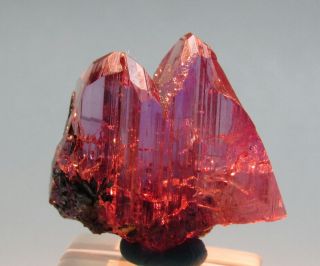 Phenomenal Vivid Neon Pink Gem Tanzanite Twin Crystal Tanzania