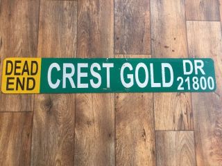 Crest Gold Dr Road Dead End Street Sign 36” Vintage North Carolina County Signs