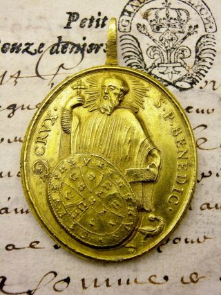 Antique 18th c.  Cross of St Benedict Basilica of the Holy House Pilgrimage Medal 7