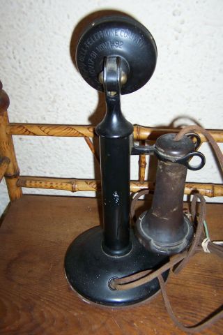 Antique American Tel & Tel No.  323 Candlestick Telephone Last Patent 1913 4