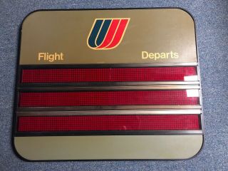 United Airlines Departure Sign Tulip Logo 70s 80s 90s