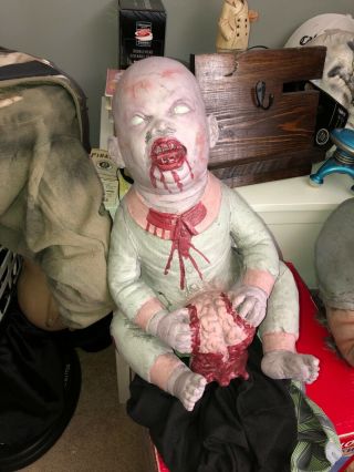 Zombie Baby Spirit Halloween Brain Eatta Rare Htf 2011 Gemmy Morbid