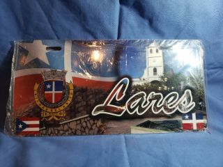Puerto Rico Beauitful Tablilla De Lares Pride Flag And Car Alum.  Lic.  Plate