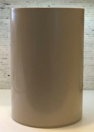 Mid Century Cylinder Trashcan Tan Plastic Melamine Melmac Kartell Heller Era