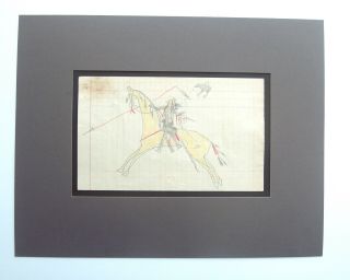 OLD LEDGER ART DRAWING,  MOUNTED 2