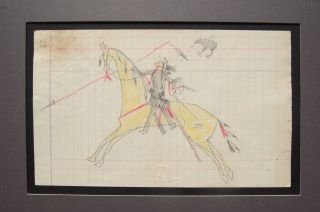 OLD LEDGER ART DRAWING,  MOUNTED 3
