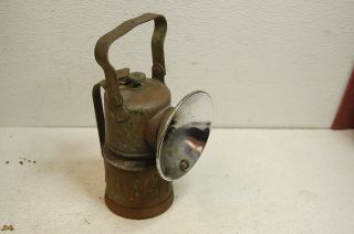Vintage Justrite Miners Carbide Brass Lamp - Unrestored