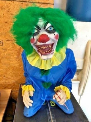 Rare Spirit Halloween Bite Sized Animated Clown Prop Decoration