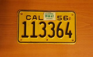 1956 California Motorcycle License Plate,