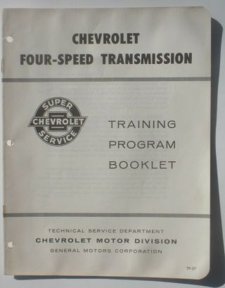 1963 Chevrolet Muncie Four - Speed Transmission Training Program Booklet Corvette
