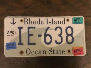 Vintage Rhode Island Ocean “wave Plate “ W Ship Anchor License Plate.  1996 Base