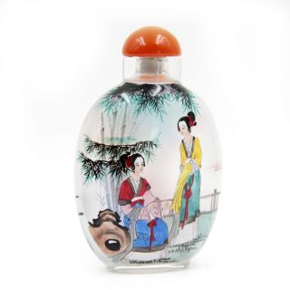 CHINESE INSIDE HAND PAINTED Ancient Lady Women SNUFF BOTTLE 2