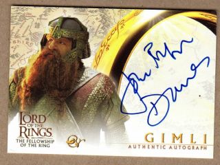 Topps Lotr Fotr John Rhys - Davies As Gimli Autograph Auto Card Lord Of The Rings