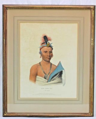 Mckenney & Hall,  1838 Native American Print - Fox Chief Kee - Shes - Wa