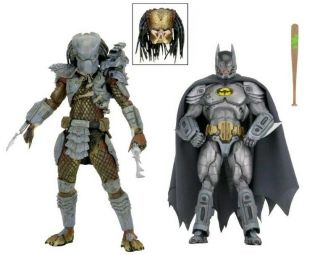 Sdcc 2019 Neca Dc/dark Horse Batman Vs Predator 2 - Pack 7 " Scale Exclusive Set
