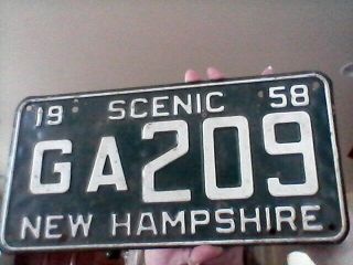 1958 Hampshire License Plate