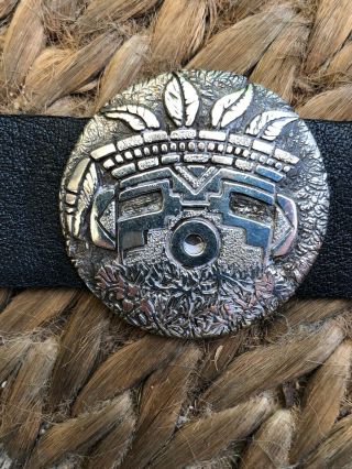 Wow Lee Epperson Cherokee Indian Solid Sterling Silver Concho Belt W/ Buckle 4