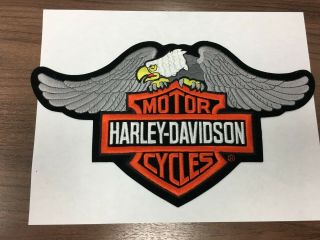 Vintage Harley Davidson Patch Large 11 1/2 Inches Wide And 6 1/2 Inches Tall