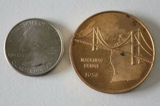 1958 Mackinac Bridge Michigan Governor Soapy Williams Token Coin Rare 33419