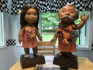 United Airlines “the Menehune Of Hawaii” Man And Woman 28” Display Figures