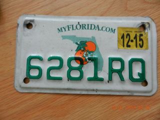 2015 Florida Motorcycle/moped License Plate 6291rq