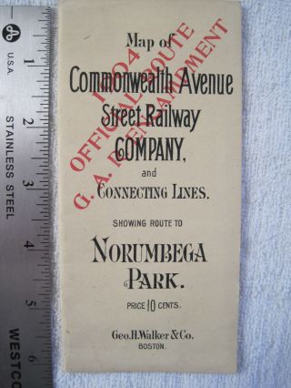 Commonwealth Ave.  St.  Railway Map For 1904 Gar Encampment - Boston
