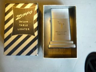 Vtg 1957 Zippo Table Top Lighter Plover Letterhead Competition Exc