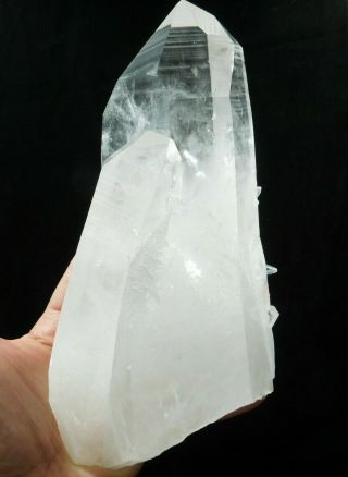 A Giant Semi Translucent Polished Lemurian Quartz Crystal Twin Brazil 1960gr E