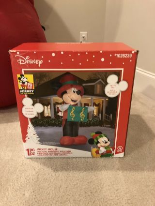 Gemmy Christmas Disney Airblown Inflatable Mickey Mouse Caroler Colossal Blow Up 4