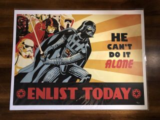 Star Wars Darth Vader “enlist Today” Lithograph By Cliff Chiang (gamestop Excl. )