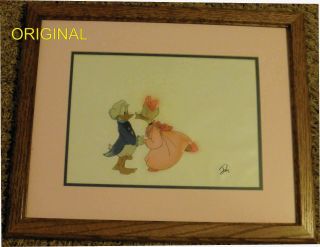 1983 Walt Disney Production Cel Scrooge & Daisy Dancing Mickey 