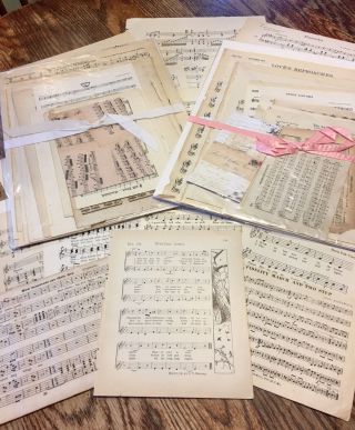 Vintage Paper Music Assortment Early Altered Art Craft,  18 Pages