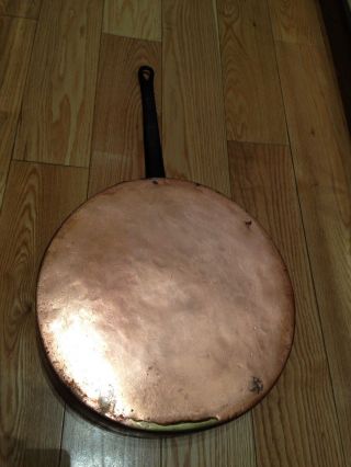 LARGE DUPARQUET Antique Copper Frying Pan Made in York Rare 4