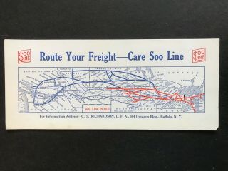 1928 Soo Line Railway Route Your Freight Railroad Map Chicago To Montana Blotter