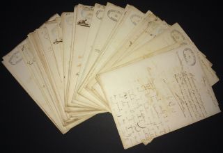 1853 Colonial Spain Archive 100 Manuscript Documents Police Business Permits