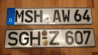 2 Mixed German License Plates Vintage Ww2 Till Cold War Times,  Newest Style