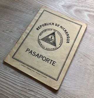 Splendid Nicaragua Consular Passport Issued In 1933 At Paris With Rare Revenues
