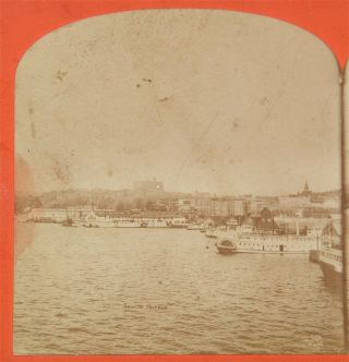 Ca1880 Seattle Washington Stereoview Photograph - Photo Of Seattle Harbor