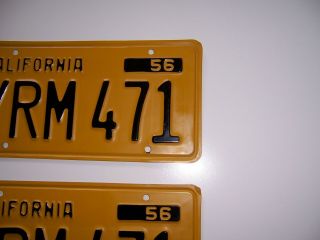 california nos license plates pair 1956 6