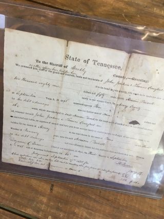 1838 State Of Tennessee Court Slave Document Weakly Henry County Tn Jenkins