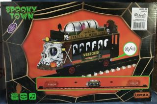 Lemax Halloween House/village Spooky Town Trolley Lights/sounds Mib 2014 Retired