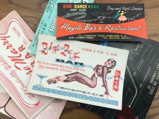 8 Hong Kong 1940s/50s Bar Restaurant Hotel Nightclub Flyer Advert Business Cards