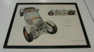 Vintage Mercedes - Benz Sskl Tony Nippel Road & Track Print - Framed 17 " X 13 "