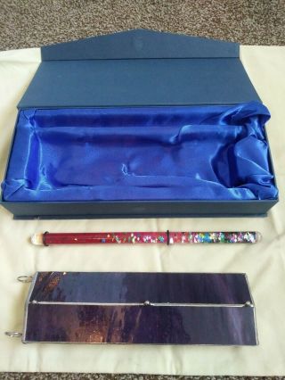 Vintage Stained Glass Kaleidoscope With Case.